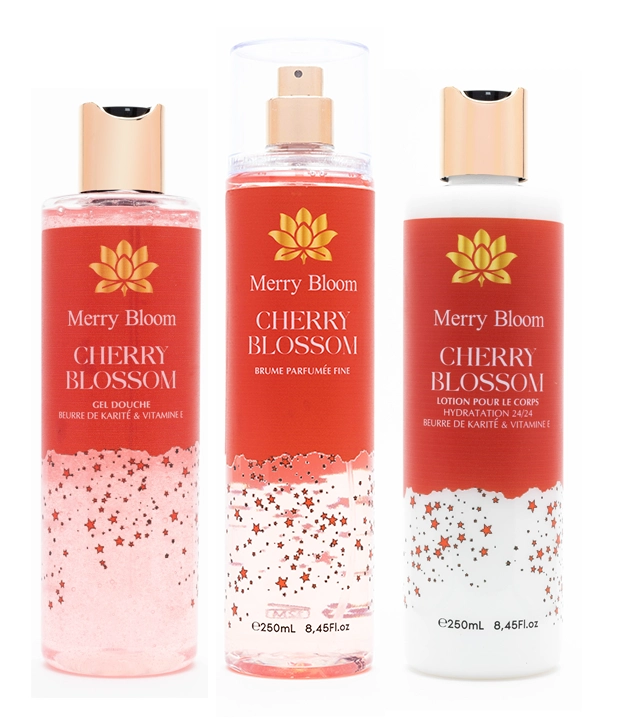 Coffret Cherry Blossom – Gel douche, lait de corps et Brume